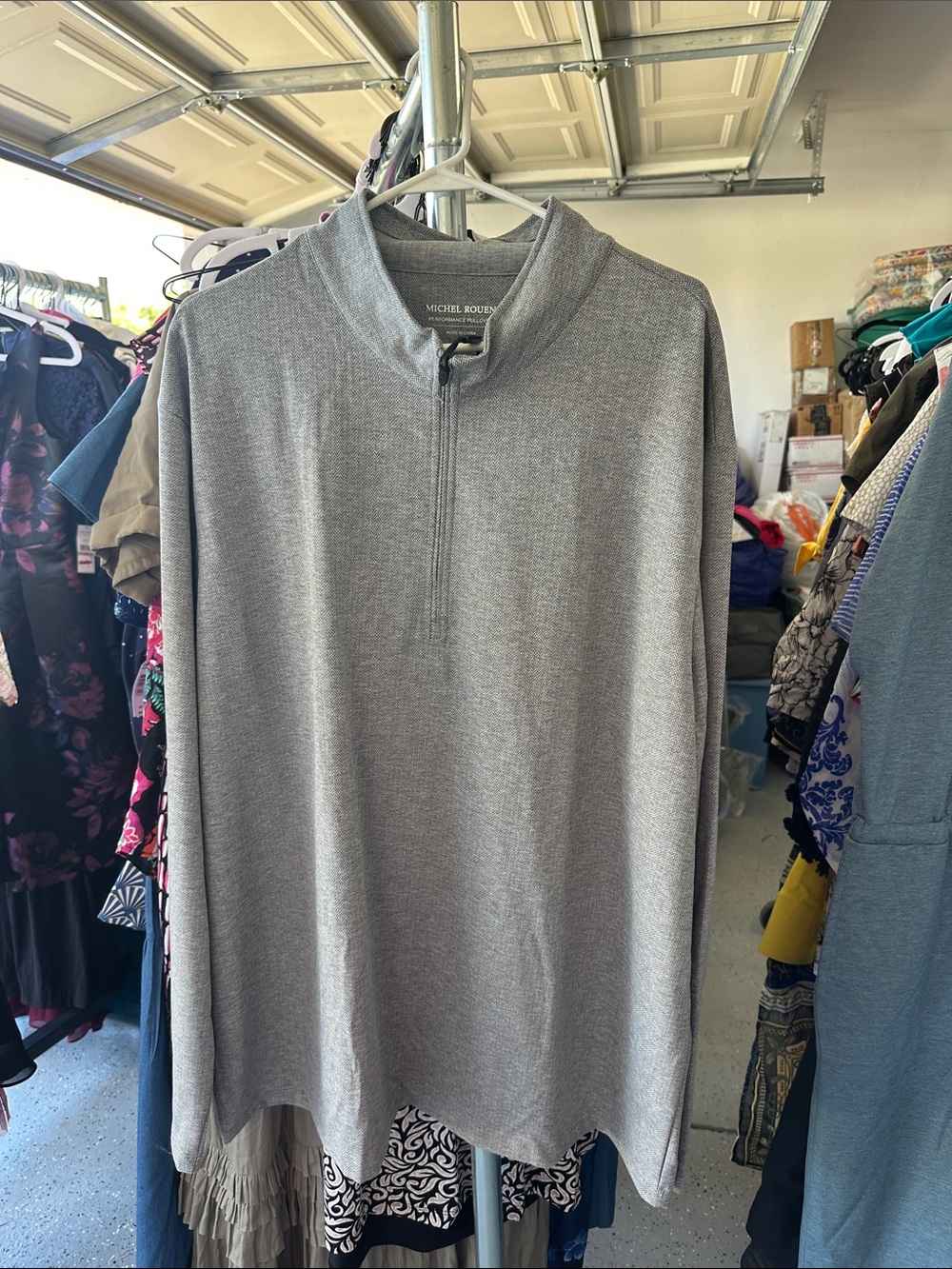 Men's michel Rouen Gray Quarter-Zip Pullover
